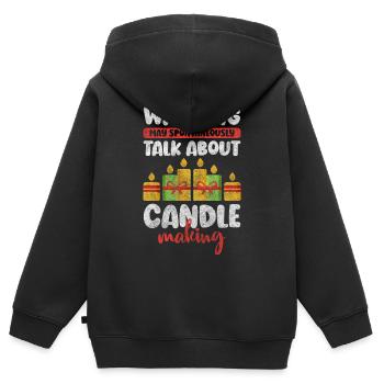 Kerzenmacher Romantik Leuchten - Kinder Premium Organic Zip Hoodie - Schwarz - Hinten - AI Model Kid Male (0cm)