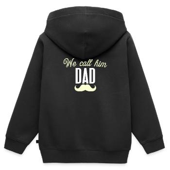 Dad - Kinder Premium Organic Zip Hoodie - Schwarz - Hinten - AI Model Kid Male (0cm)