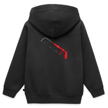 Metall Säge - Kinder Premium Organic Zip Hoodie - Schwarz - Hinten - AI Model Kid Male (0cm)