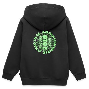2010 - Kinder Premium Organic Zip Hoodie - Schwarz - Hinten - AI Model Kid Male (0cm)