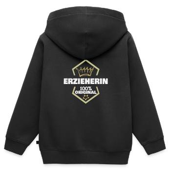 Erzieherin - Kinder Premium Organic Zip Hoodie - Schwarz - Hinten - AI Model Kid Male (0cm)