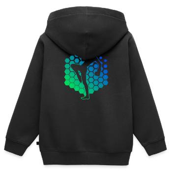 Kickboxing Kickboxing Kickboxer Kickboxer Hommes - Sweat Premium à capuche zippé enfant bio - noir - Dos - AI Model Kid Male (0cm)