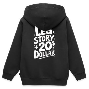 Invalidité due à l’amputation - Sweat Premium à capuche zippé enfant bio - noir - Dos - AI Model Kid Male (0cm)