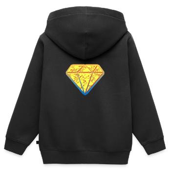 Argent Cash Gagnez de riches Dollars Euro - Sweat Premium à capuche zippé enfant bio - noir - Dos - AI Model Kid Male (0cm)