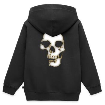 Skull - Kinder Premium Organic Zip Hoodie - Schwarz - Hinten - AI Model Kid Male (0cm)