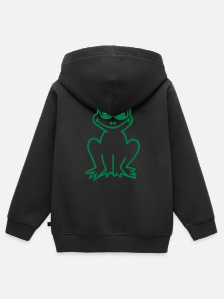 Frosch 2 - Kinder Premium Organic Zip Hoodie - Schwarz