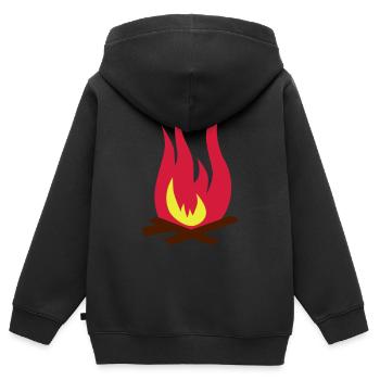 Feuer - Kinder Premium Organic Zip Hoodie - Schwarz - Hinten - AI Model Kid Male (0cm)