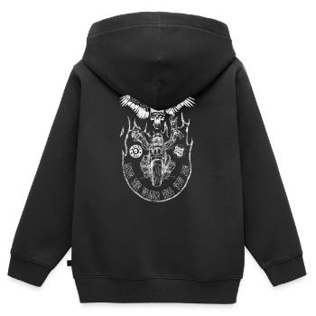 chopper man fond trans - Sweat Premium à capuche zippé enfant bio - noir - Dos - AI Model Kid Male (0cm)