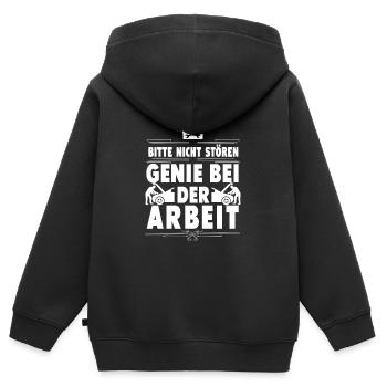 KFZ-Mechaniker - Kinder Premium Organic Zip Hoodie - Schwarz - Hinten - AI Model Kid Male (0cm)