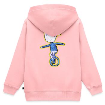 Unicycle boy - yellow blue - Kids Premium Organic Zip-up Hoodie - rose - Back - AI Model Kid Female (0cm)