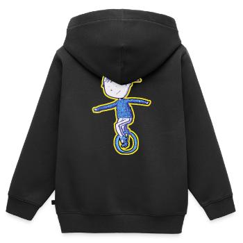Unicycle boy - yellow blue - Kids Premium Organic Zip-up Hoodie - black - Back - AI Model Kid Male (0cm)