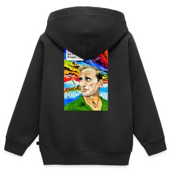 Cowboy Neal Cassady - Kinder Premium Organic Zip Hoodie - Schwarz - Hinten - AI Model Kid Male (0cm)