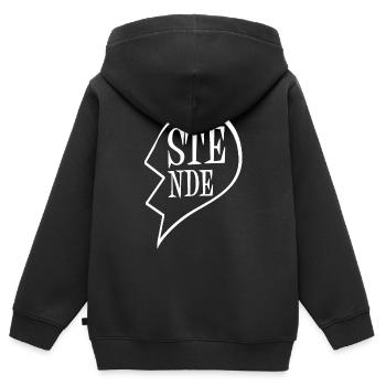 2 meilleures amies - Sweat Premium à capuche zippé enfant bio - noir - Dos - AI Model Kid Male (0cm)