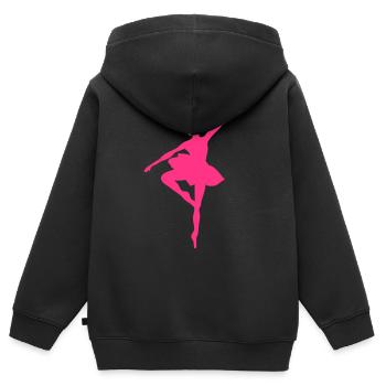 danseuse ballet - Sweat Premium à capuche zippé enfant bio - noir - Dos - AI Model Kid Male (0cm)