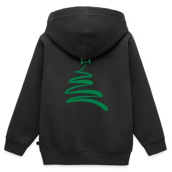 Weihnachtsbaum - Kinder Premium Organic Zip Hoodie - Schwarz - Hinten - AI Model Kid Male (0cm)