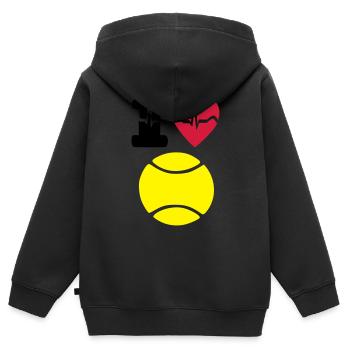 Ich Liebe Tennis - Kinder Premium Organic Zip Hoodie - Schwarz - Hinten - AI Model Kid Male (0cm)