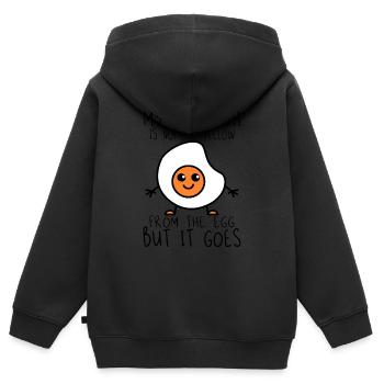 My English is not the yellow from the egg - Kinder Premium Organic Zip Hoodie - Schwarz - Hinten - AI Model Kid Male (0cm)