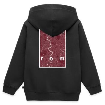 Rom Hipster Stadt Karte rot - Kinder Premium Organic Zip Hoodie - Schwarz - Hinten - AI Model Kid Male (0cm)