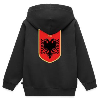 Albanien - Kinder Premium Organic Zip Hoodie - Schwarz - Hinten - AI Model Kid Male (0cm)
