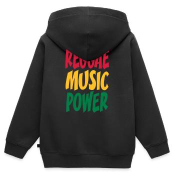 rasta music power - Kids Premium Organic Zip-up Hoodie - black - Back - AI Model Kid Male (0cm)