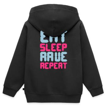Eat Sleep Rave Repeat - Kids Premium Organic Zip-up Hoodie - black - Back - AI Model Kid Male (0cm)