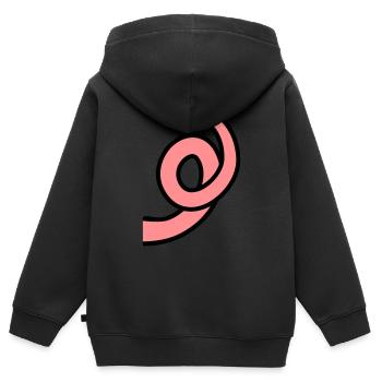 Schweinchen Ringelschwanz - Kinder Premium Organic Zip Hoodie - Schwarz - Hinten - AI Model Kid Male (0cm)