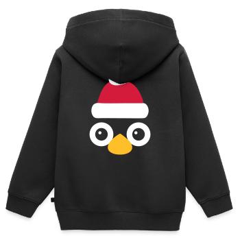Christmas Penguin Head - Kinder Premium Organic Zip Hoodie - Schwarz - Hinten - AI Model Kid Male (0cm)