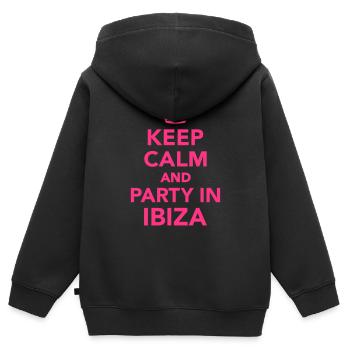 Ibiza - Kinder Premium Organic Zip Hoodie - Schwarz - Hinten - AI Model Kid Male (0cm)