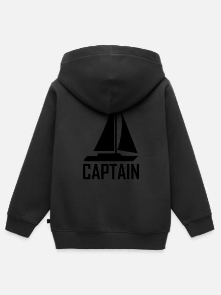 captain - Kinder Premium Organic Zip Hoodie - Schwarz