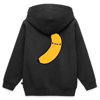 kleine suesse banane mit - Kinder Premium Organic Zip Hoodie - Schwarz - Hinten - AI Model Kid Male (0cm)