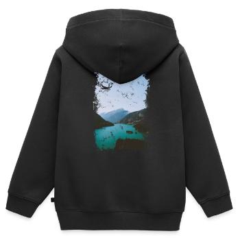 lac alpin - Sweat Premium à capuche zippé enfant bio - noir - Dos - AI Model Kid Male (0cm)