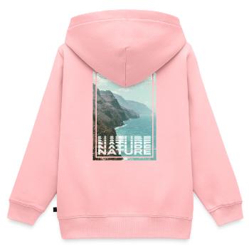 Nature - Kinder Premium Organic Zip Hoodie - Rosa - Hinten - AI Model Kid Female (0cm)