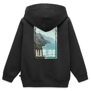 Nature - Sweat Premium à capuche zippé enfant bio - noir - Dos - AI Model Kid Male (0cm)