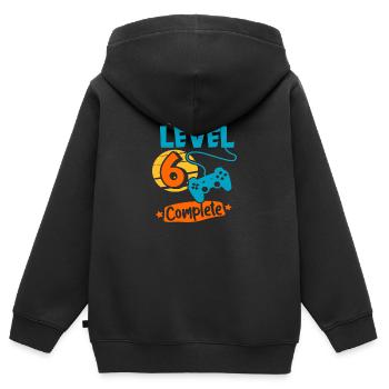 6th Birthday 6 Years Level 6 Complete Gift - Kids Premium Organic Zip-up Hoodie - black - Back - AI Model Kid Male (0cm)