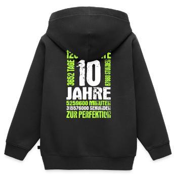 10. Geburtstag Jungen Mädchen 10 Jahre Geschenk - Kinder Premium Organic Zip Hoodie - Schwarz - Hinten - AI Model Kid Male (0cm)
