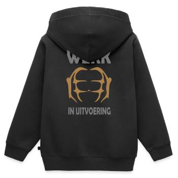 La musculation - Sweat Premium à capuche zippé enfant bio - noir - Dos - AI Model Kid Male (0cm)