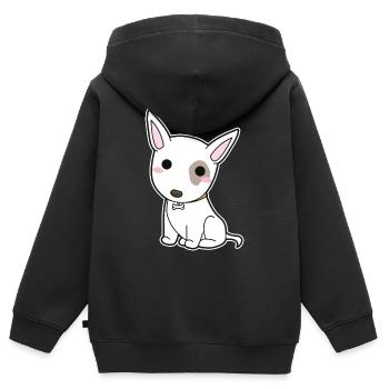 Bullterrier - Kinder Premium Organic Zip Hoodie - Schwarz - Hinten - AI Model Kid Male (0cm)