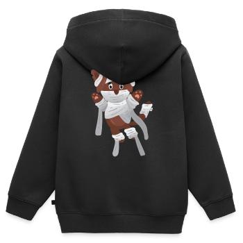 Mummy Dog - Kids Premium Organic Zip-up Hoodie - black - Back - AI Model Kid Male (0cm)