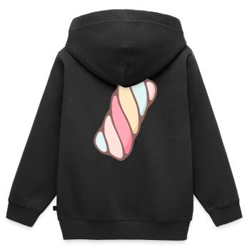 Mehrfarbiger Marshmallow - Kinder Premium Organic Zip Hoodie - Schwarz - Hinten - AI Model Kid Male (0cm)