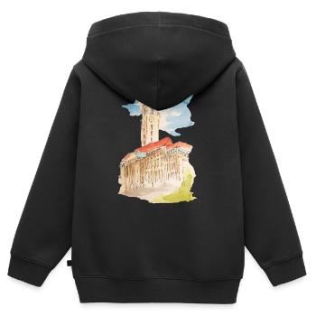 Rathaus Spandau von Berlin by Art_Klex_Berlin - Kinder Premium Organic Zip Hoodie - Schwarz - Hinten - AI Model Kid Male (0cm)