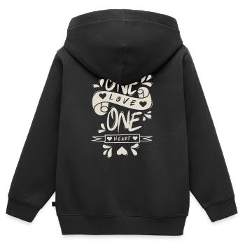 One Love One Heart - Kids Premium Organic Zip-up Hoodie - black - Back - AI Model Kid Male (0cm)