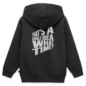 C’est une idée horrible - Sweat Premium à capuche zippé enfant bio - noir - Dos - AI Model Kid Male (0cm)