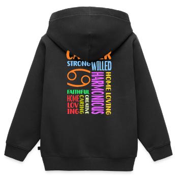 Sternzeichen Tierkreiszeichen Wasser - Kinder Premium Organic Zip Hoodie - Schwarz - Hinten - AI Model Kid Male (0cm)