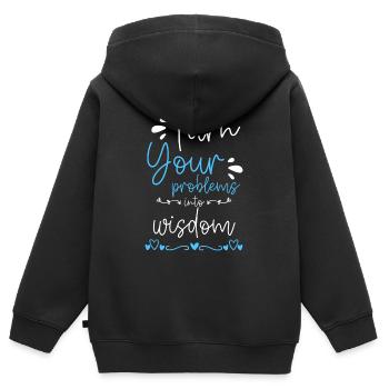 Problem Spaß Kein Problem Motto - Kinder Premium Organic Zip Hoodie - Schwarz - Hinten - AI Model Kid Male (0cm)
