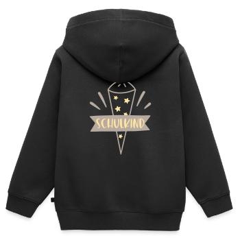 Schultüte Schulkind Sterne - Kinder Premium Organic Zip Hoodie - Schwarz - Hinten - AI Model Kid Male (0cm)