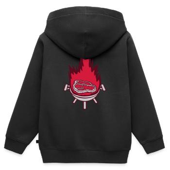 Grillsaison Feuer Steak saftig - Kinder Premium Organic Zip Hoodie - Schwarz - Hinten - AI Model Kid Male (0cm)
