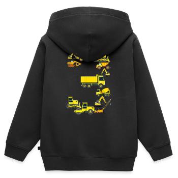 Baufahrzeuge 3 lustig - Kinder Premium Organic Zip Hoodie - Schwarz - Hinten - AI Model Kid Male (0cm)