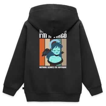 Horoscope Astrologie Élément - Sweat Premium à capuche zippé enfant bio - noir - Dos - AI Model Kid Male (0cm)