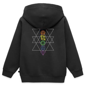 Rainbow Shapes - Kinder Premium Organic Zip Hoodie - Schwarz - Hinten - AI Model Kid Male (0cm)