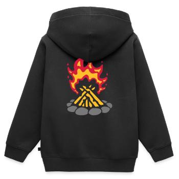 Feu de camp Stones Feu de camping - Sweat Premium à capuche zippé enfant bio - noir - Dos - AI Model Kid Male (0cm)